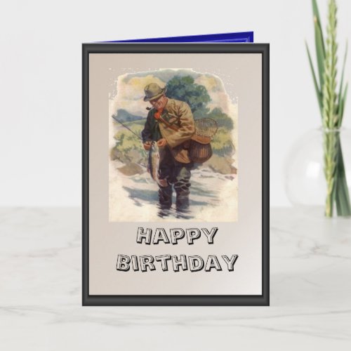 Fisherman by the river card