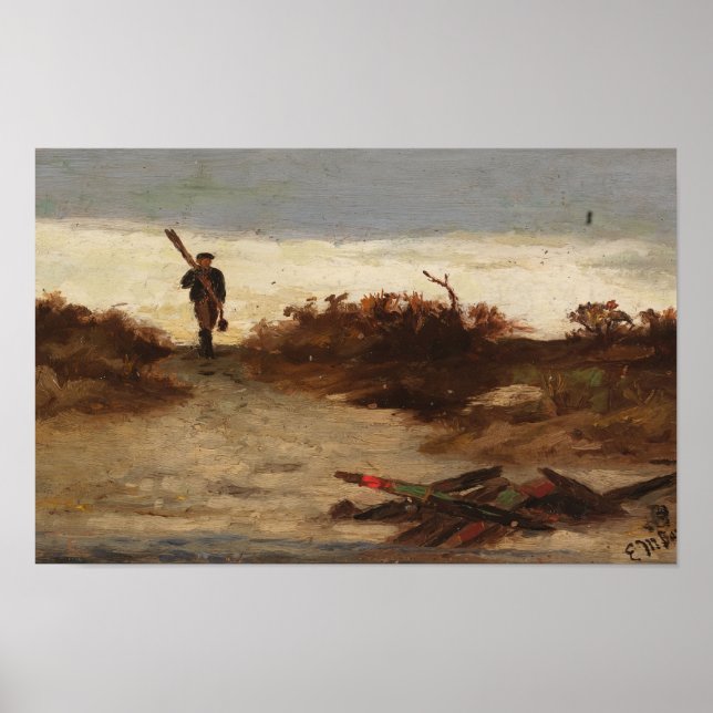 Fisherman by Water (1886) Edward Mitchell Poster (Front)