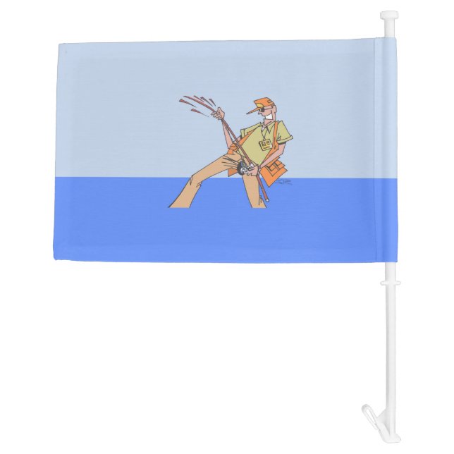 Fisherman car and boat flag (Back)