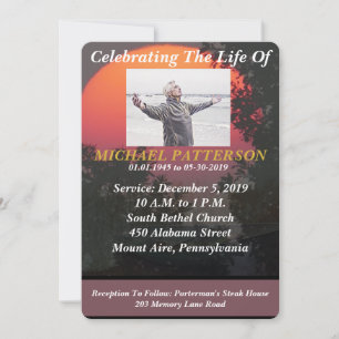 Fisherman Celebration of Life Sunset Memorial Invitation