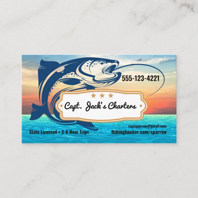 Fisherman Charter Company Business Card (Front)