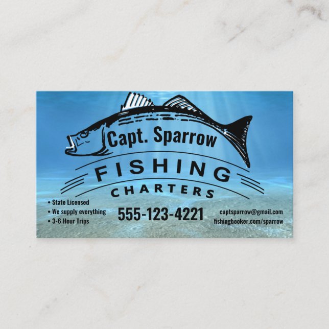 Fisherman Charter Company Business Card (Front)