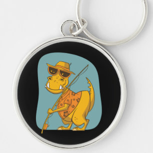Fisherman Dinosaur Keychain