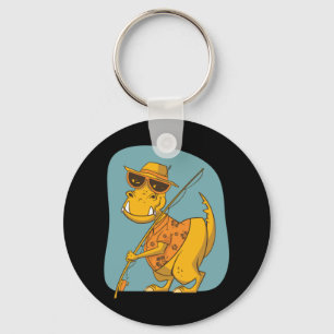 Fisherman Dinosaur Keychain