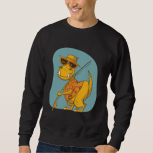 Fisherman Dinosaur  Sweatshirt