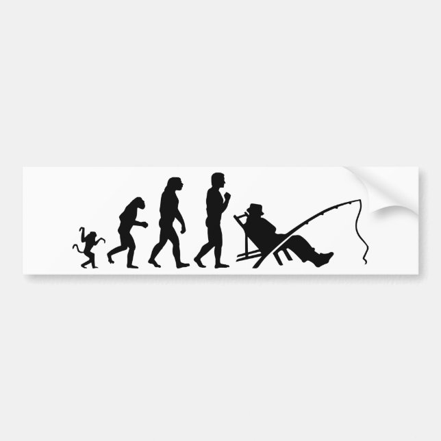fisherman  evolution bumper sticker (Front)