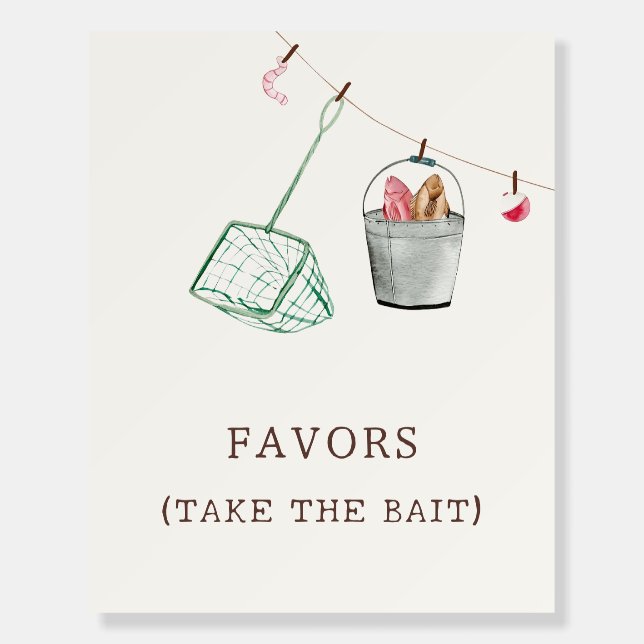 Fisherman Favors Sign Template | Editable Fishing  (Front)