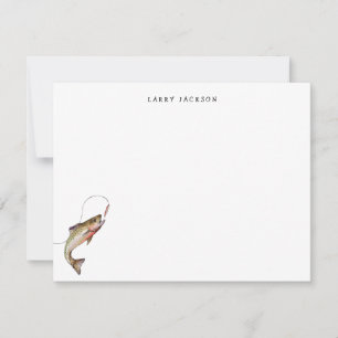 Fisherman Fish and hook Personalized Note Card