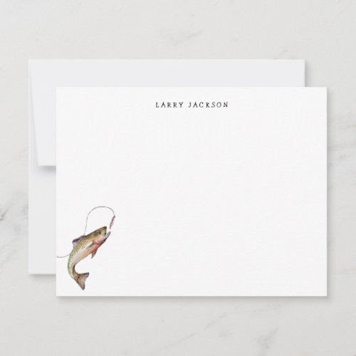 Fisherman Fish and hook Personalized  Note Card