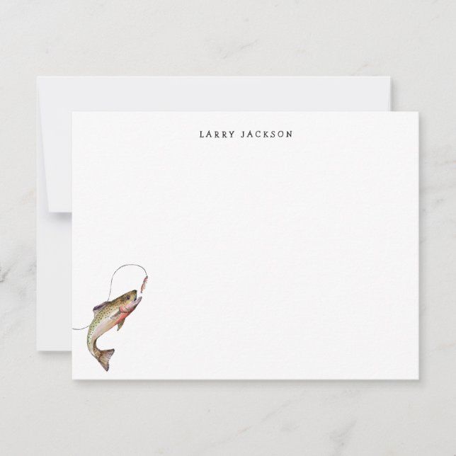 Fisherman Fish and hook Personalized  Note Card (Front)