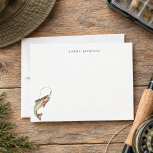 Fisherman Fish and hook Personalized Note Card