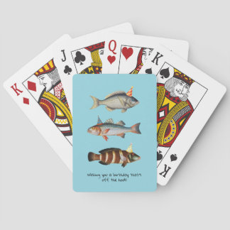 Fisherman Fish Hat Fun Birthday Poker Cards