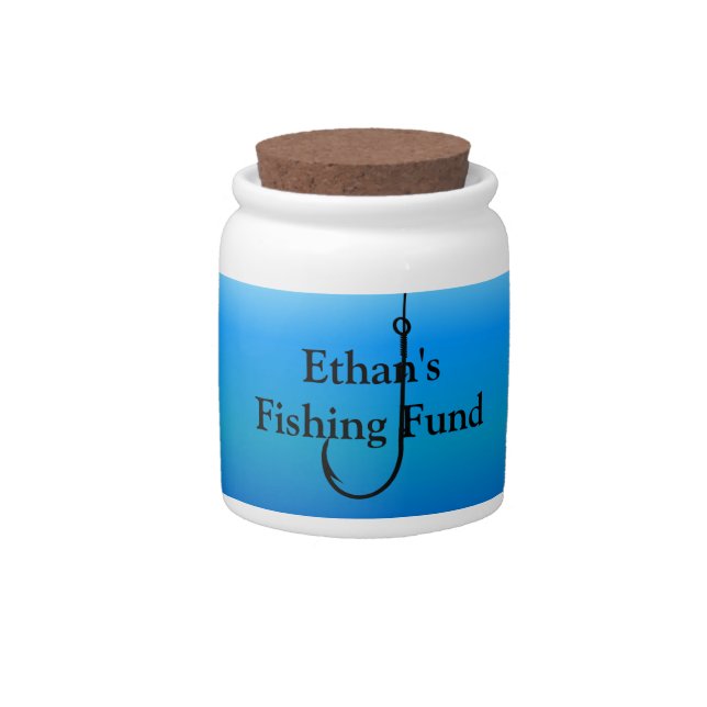 Fisherman Fishermen Fishing Hook For Him Candy Jar (Front)