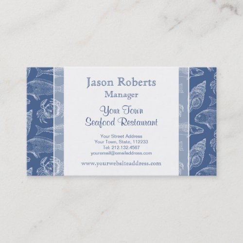 Fisherman Fishing Boat or Seafood Restaurant Business Card