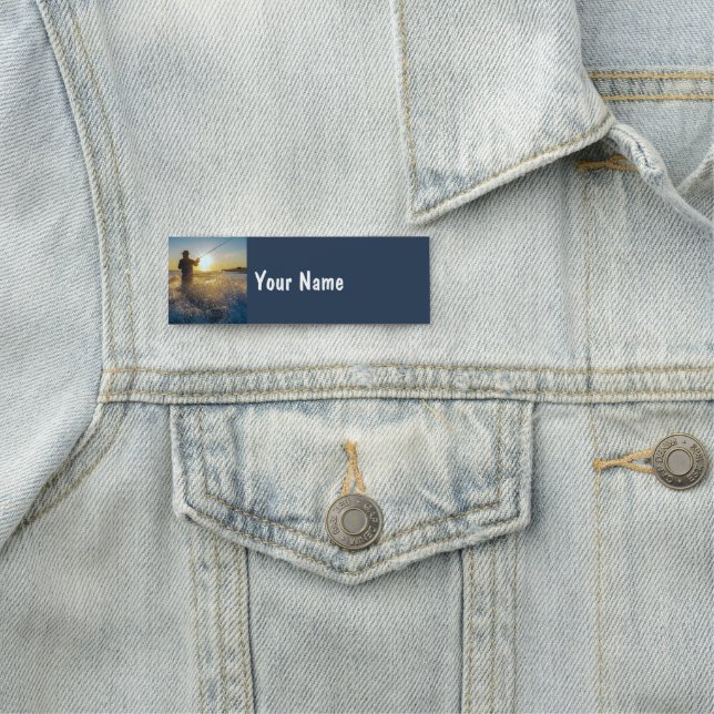 Fisherman Fishing Fish Lake Hobby Custom Name Tag (In Situ)