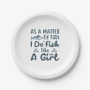 Fisherman fishing fresh fish paper plates