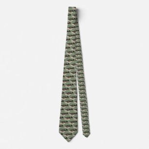 Fisherman Fishing Large Mouth Bass Fish Neck Tie