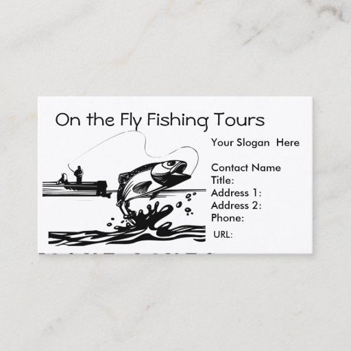 Customizable Fisherman Fishing on Lake Business Card Template