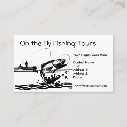 Customizable Fisherman Fishing on Lake Business Card Template