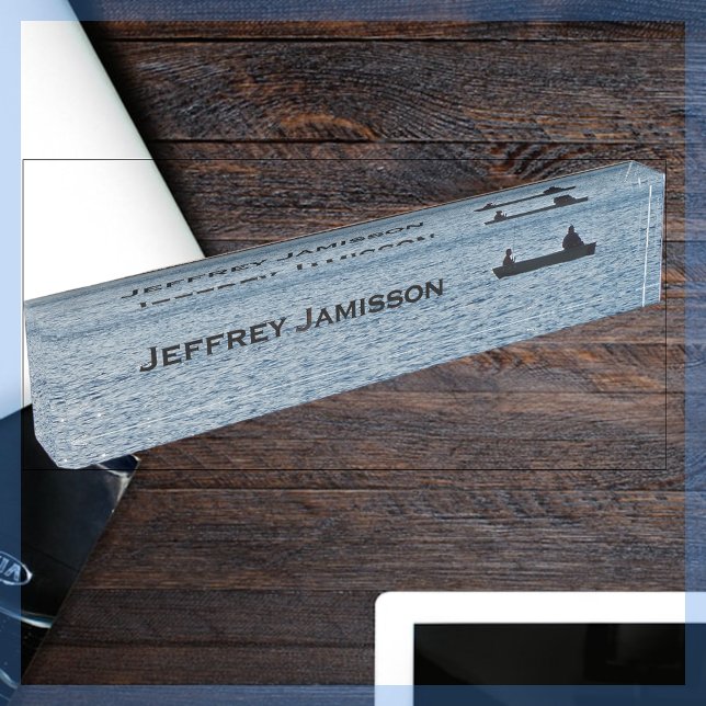 Fisherman, Fishing Personalized Name Acrylic Desk Name Plate (Creator Uploaded)