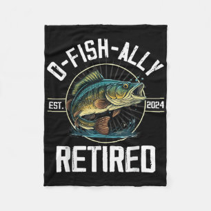 Fisherman Fishing Retirement Gift O-fish-ally Reti Fleece Blanket