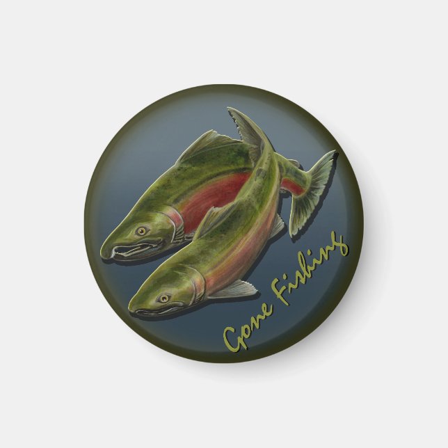 Fisherman Fridge Magnets Custom Gone Fishing Gifts (Front)