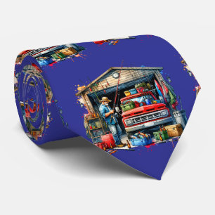 Fisherman Getting Ready to Go Fishing Neck Tie