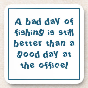 Fisherman Gift with Fishing Quotation Beverage Coaster