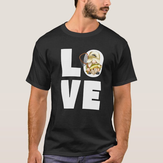 Fisherman Gnome Love Fishing For Men & Women Cute  T-Shirt (Front)
