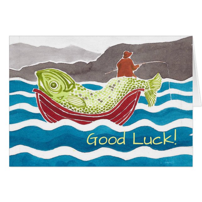 Fisherman Good Luck card (Front Horizontal)