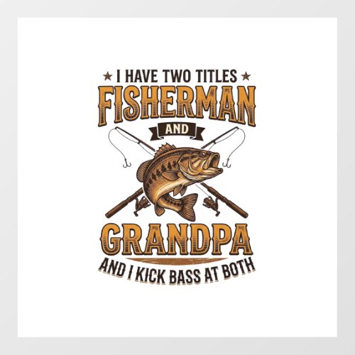 Fisherman Grandpa Vintage Engraving Fishing Shirt_ Floor Decals