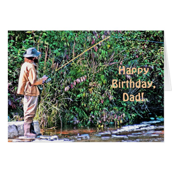 FISHERMAN  "HAPPY BIRTHDAY, DAD" (PHOTOG) GREETING CARDS