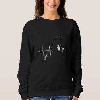 Fisherman Heartbeat Fish Person  Idea Sea Fishing Sweatshirt