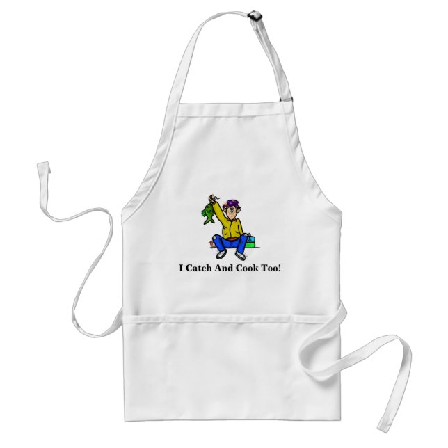 Fisherman "I Catch and Cook Too" Chef Apron (Front)