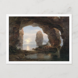 Fisherman in a Grotto, Helgoland, 1850 (oil on can Postcard