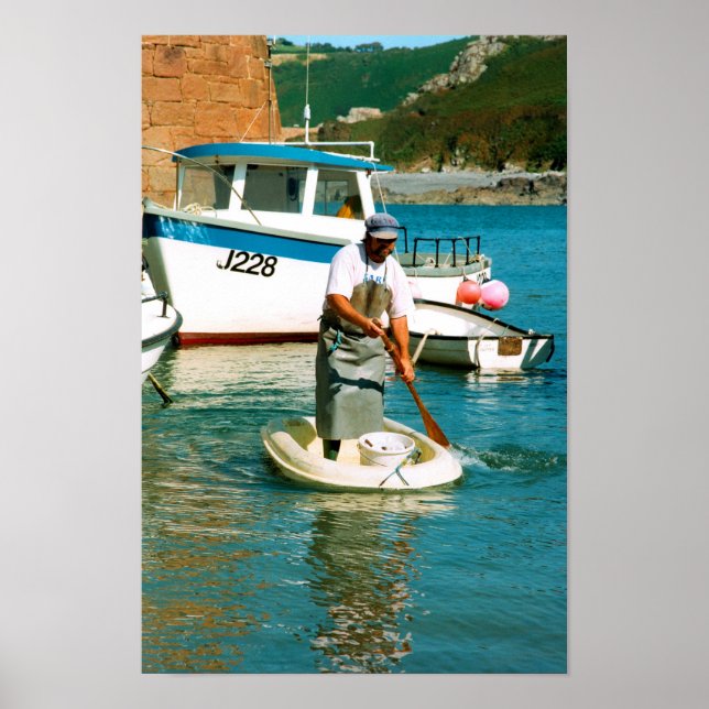 Fisherman in Bonne Nuit harbor Poster (Front)