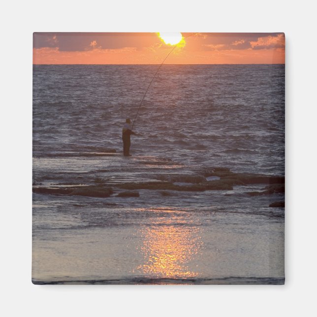 Fisherman in Byblos at sunset, Lebanon Magnet (Front)