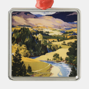 Fisherman in the Eden Valley Metal Ornament