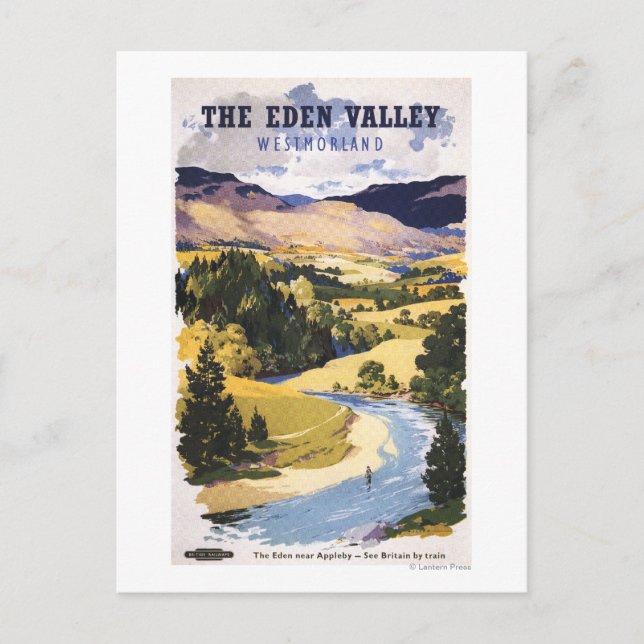 Fisherman in the Eden Valley Postcard (Front)