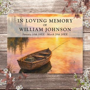 Fisherman Lake Elegant Celebration of Life Funeral Guest Book