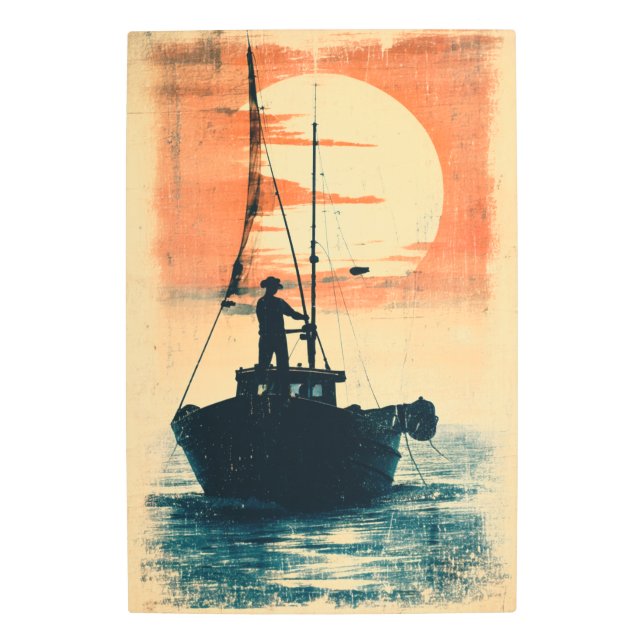 Fisherman Metal Print (Front)