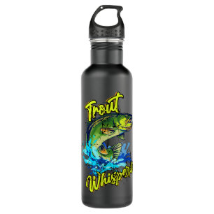 Fisherman Motif Trout Wisperer Fly Fishing  Stainless Steel Water Bottle