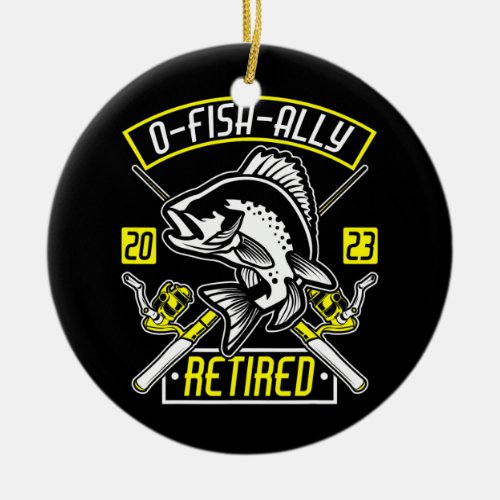Fisherman O Fish Ally Retired 2023 Fishing Ceramic Ornament