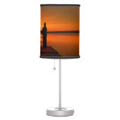 Fisherman on Pier Fishing Fan Table Lamp (Right)