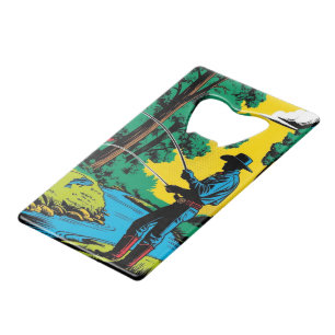 Fisherman on Riverbank Credit Card Bottle Opener