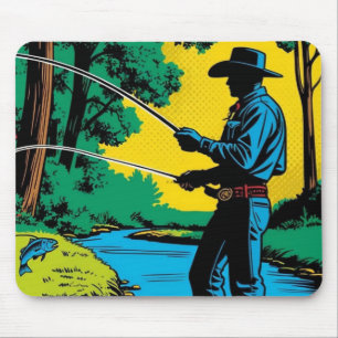 Fisherman on Riverbank  Mouse Pad