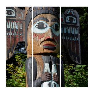 Fisherman On Totem Pole, Alaska Triptych