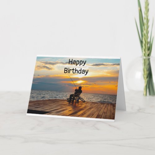 FISHERMAN ON YOUR BIRTHDAY CARD