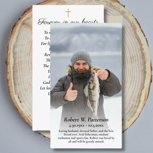 Fisherman Photo Funeral Memorial Prayer Card