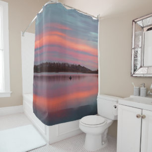 Fisherman Pink Sunset Sky Kolob Lake Utah Shower Curtain